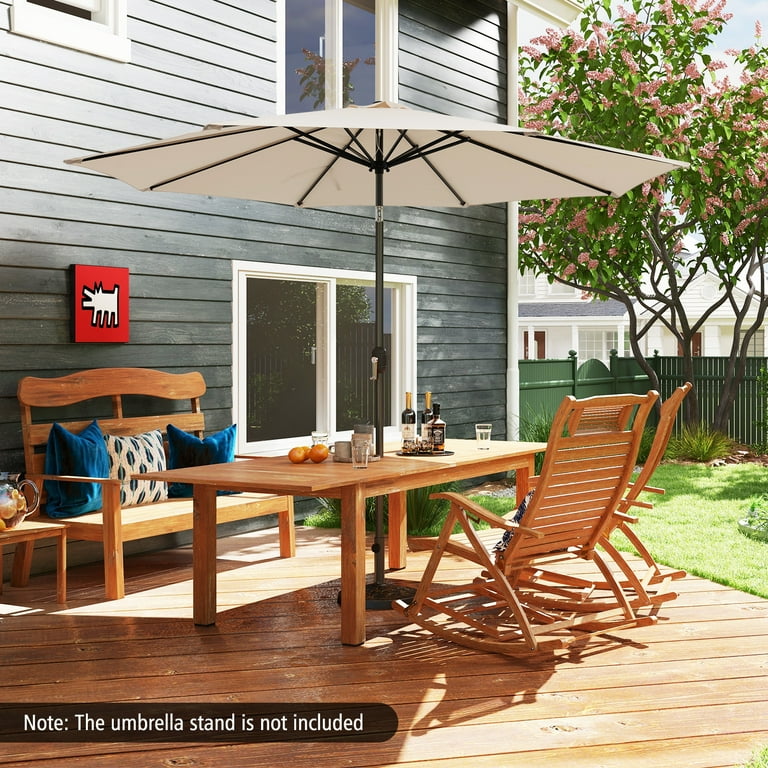 Costway 10FT Large Patio Umbrella with Deck Crank, 6 Ribs Costway 10FT Large Patio Umbrella with Deck Crank, 6 Ribs