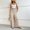 Beige, variant on FUNUONY Womens Wide Leg Pants Casual Palazzo Flowy Pleated Trouser Woman Elastic High Waisted Loose Fit Lounge Pant Comfy 2025 Elastic with Flared Elegant Commuting Casual Pants Beige L