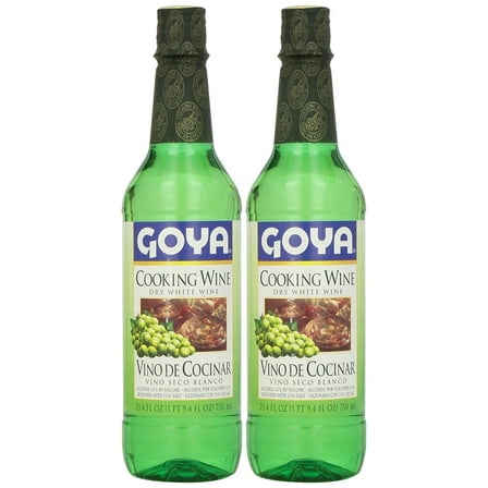 Goya Dry White Cooking Wine 25.4 Fl.Oz. | Vino Seco Blanco 750ml (PACK OF 02)