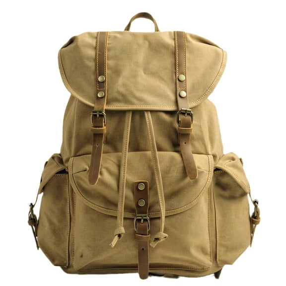 ISMART Canvas Backpack Large Capacity, Travel Daypack Bookbag, Gift for Boyfriend, Dad, Waterproof Rucksack