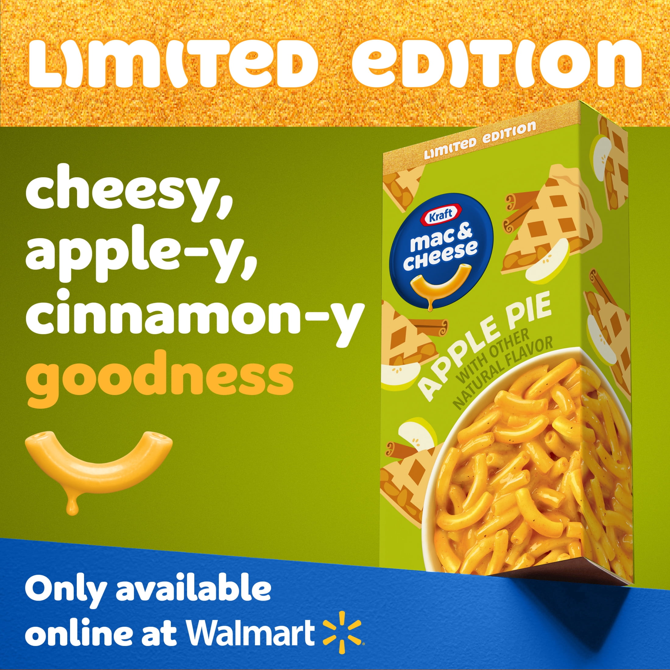 Kraft Apple Pie with Other Natural Flavor Mac & Cheese Macaroni and Cheese Dinner, 7.25 oz Box