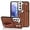 Brown, variant on Deluxe Leather Trendy Wrist Strap Phone case Back Card Slot Protection Back Cover for Samsung Galaxy S23 Plus S20 S22 Ultra S21 FE 5G Anti-Vibration Bumper(Brown,S21 FE)
