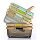 thumbnail image 2 of Organizador de basura Almacenamiento con mango de madera Cesta de utilidad de metal vintage apilable para despensa Armario de cocina Gabinetes de despensa de baño Blanco, 11 Feliz Sencillez, 2 of 5