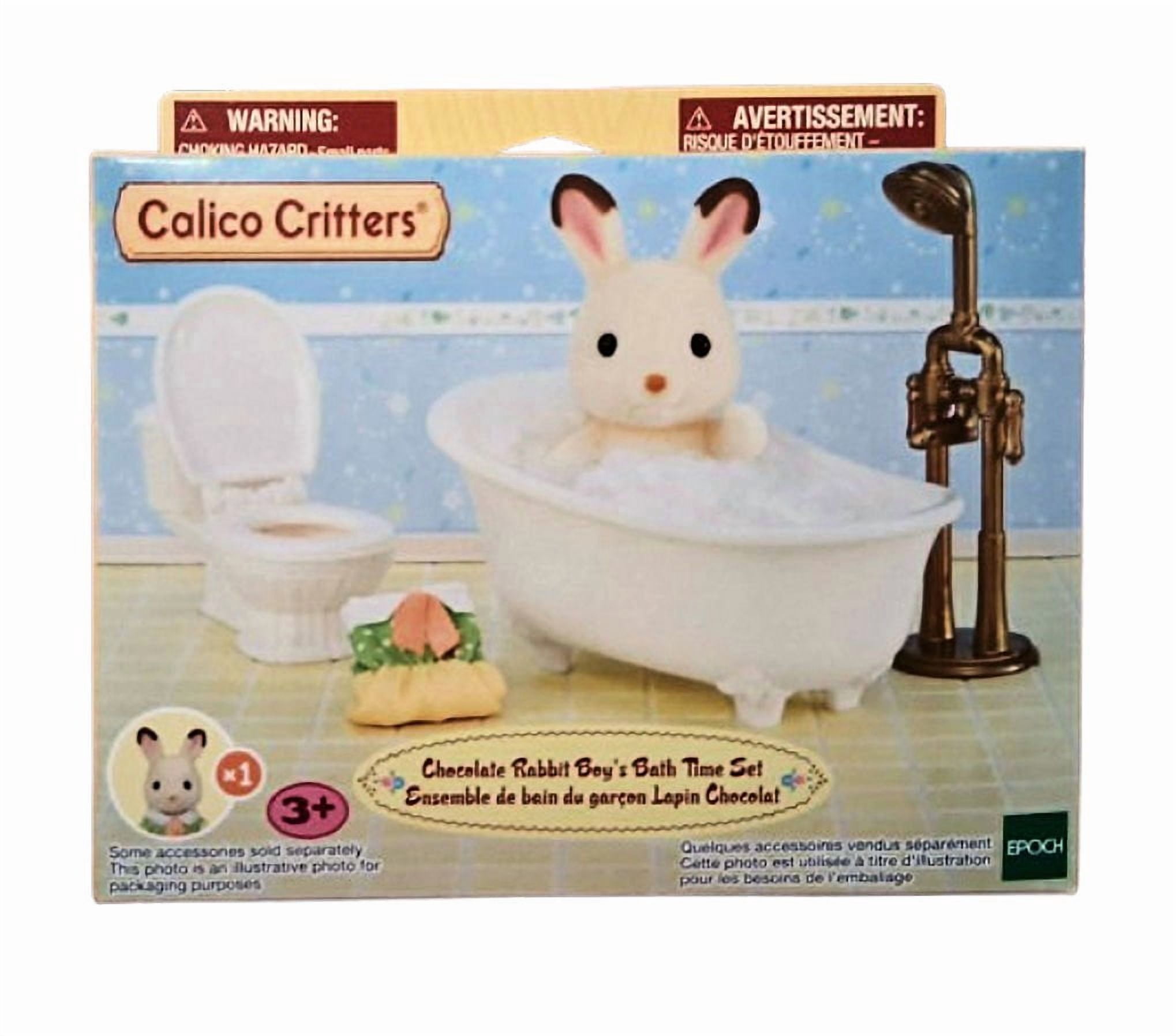 Calico Critters Chocolate Rabbit Boy Bath Time Set