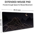 thumbnail image 2 of Mountain & Moon Landscape Black Desk Mat, Boho Desk Mat, Mountain Desk Mat, Large Mouse Pad, Full Desk XXL Extended Gaming Mouse Pad 35.5" X 15.7", Waterproof Desk Mat Stitched Edges, 2 of 6