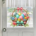thumbnail image 5 of PLPPYFS Easter Static Window Clings Decorations - Colorful Easter Egg Floral Basket Stickers, Waterproof Reusable Easter Party Favors for Home School Office Easter Party Supplies, 5 of 7