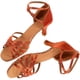 thumbnail image 3 of 1 par de zapatos de tacón alto con tiras anudadas para baile latino para mujer - Talla 41 (dorado), 3 of 8