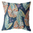 thumbnail image 1 of HomeRoots 412670 28 Po Feuille Tropicale Intérieure & Coussin Extérieur & 44; Orange & Bleu Foncé, 1 of 1