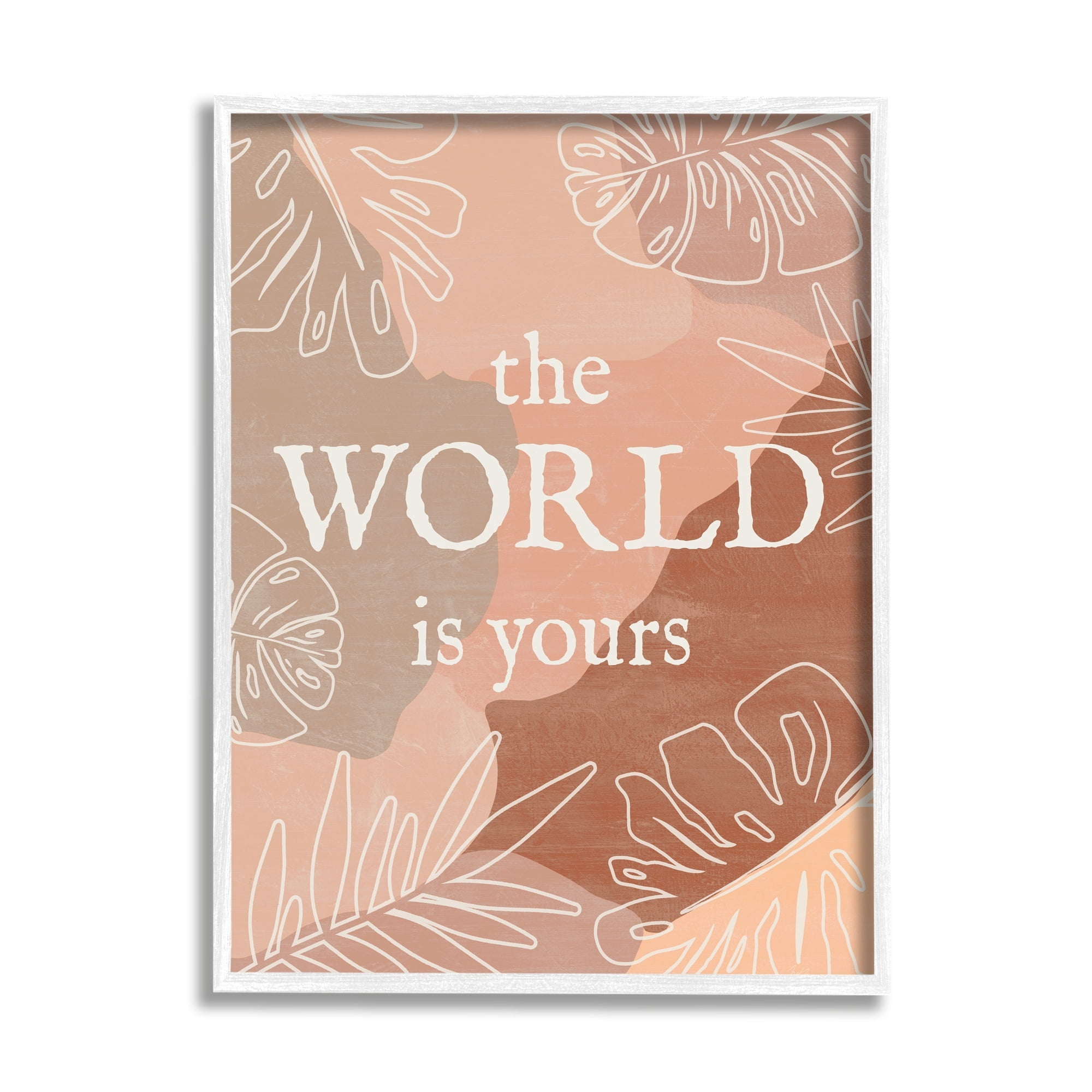 Stupell Industries World Is Yours Monstera Plant Boho Blocked Shapes,16 x 20, Design by Natalie Carpentieri