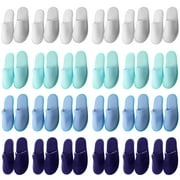 Geyoga 24 Pairs Disposable Slippers for Guests Bulk House Slippers Spa Slippers for Family Guests Hotels Home Wedding Party(Navy Blue, Blue, Green, Beige)