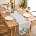 thumbnail image 3 of Christmas Table Runner 48 Inches Long Farmhouse Dress Scarves, Winter Xmas Trees Farmhouse Country Cabin on Linen Dining Tablerunner for Coffee Table/Kitchen Island/Party Décor, 13" x 48", 3 of 8
