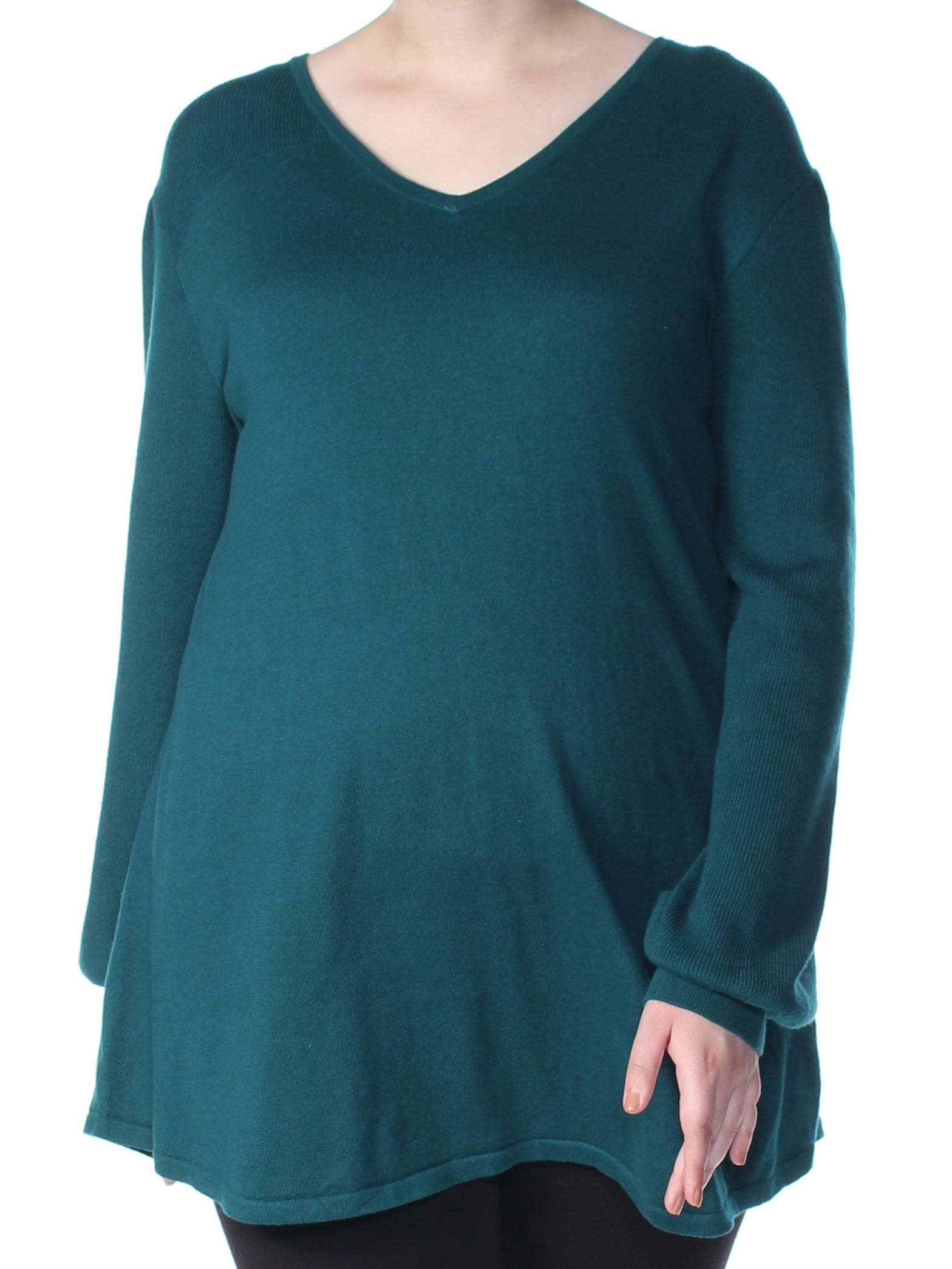 Photo 1 of SIZE L STYLE COMPANY Women's Green Long Sleeve V Neck Tunic/ Sweater 