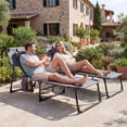 thumbnail image 4 of Gymax 2PCS Tanning Chair w/ Face & Arm Holes Folding Chaise Lounge Beach Chair w/ Adjustable Backrest Grey, 4 of 10