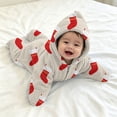 thumbnail image 5 of Otqutp Infant Flannel Hooded Romper Cute Print Star Shape Zip Up Crawling Suit Newborn Christmas Clothes Fall Winter Warm Outfits, 5 of 5