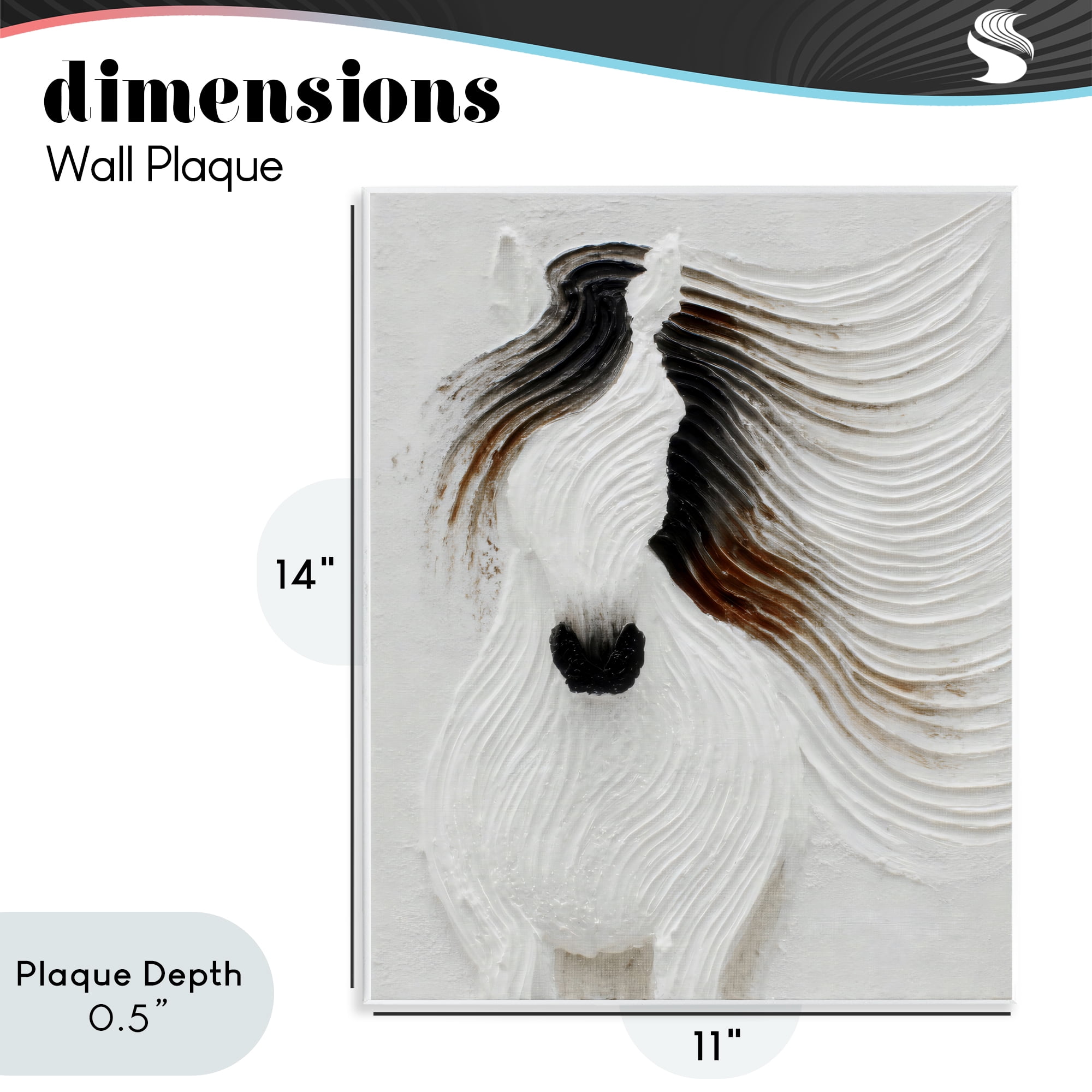 Stupell Industries Grooved Horse in Flowing Motion Wall Plaque Art, design by Ink Drop Loft