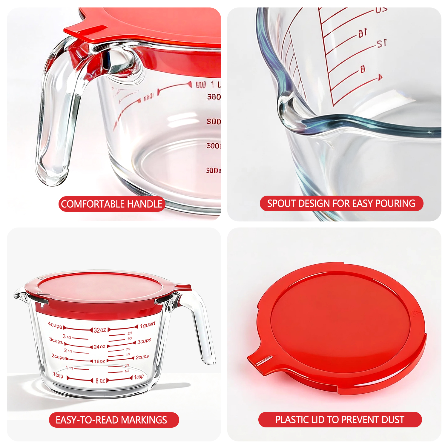 TAIMASI 9-Piece Glass Measuring Cups and Spoons Set photo 3