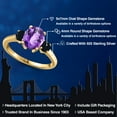 thumbnail image 2 of Gem Stone King 18K Yellow Gold Plated Silver Purple Amethyst and Black Onyx Engagement Ring for Women | 1.94 Cttw | Oval Checkerboard 9X7MM | Gemstone February Birthstone | Size 9, 2 of 6
