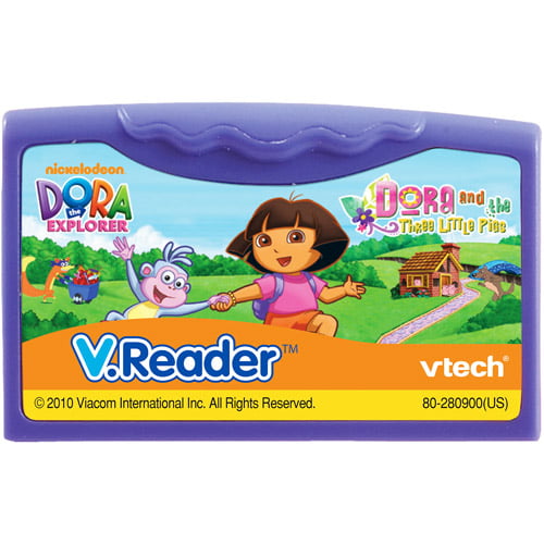 V.reader VTech Animated Book Cartridge Dora The Three Little Pigs Ship for sale online 