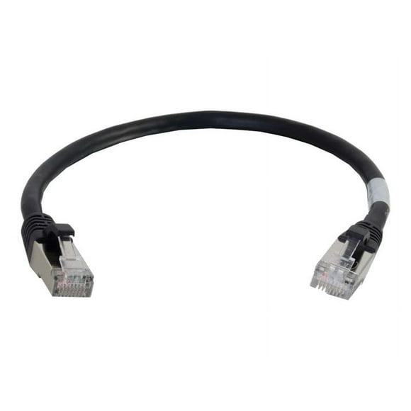 C2G Cat6a Snagless Shielded (STP) Network Patch Cable - Patch cable - RJ-45 (M) to RJ-45 (M) - 1 ft - STP - CAT 6a - snagless, stranded - black