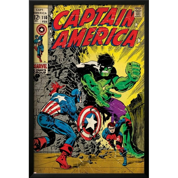 Marvel Comics Retro: Captain America Comic Book Cover N Lamina Framed