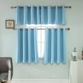 thumbnail image 4 of Cortinas opacas de poliéster azul cielo con aislamiento térmico para dormitorio y sala de estar., 4 of 4