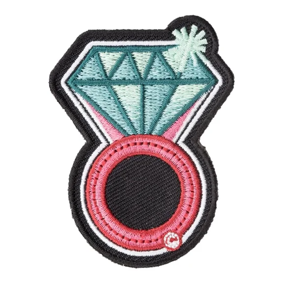 Sparkling Turquoise Diamond Ring Patch, Ladies Patches