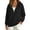 Black, variant on Women's Hoodies Long Sleeve Drawstring Pullover Half Zip Up Solid Color Drop Shoulder Sweatshirts with Pocket