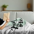 thumbnail image 3 of Just Breathe Soft Flannel Fleece Throw Blanket, Inspirational Positive Saying with Modern Brush Calligraphy Art, Cozy Plush for Indoor and Outdoor Use, 70" x 90", Mint Green Black White, by Ambesonne, 3 of 5