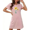 thumbnail image 4 of Leesechin Nightgowns for Women Short Sleeve Sleep Tee Pullover Night Shirts Sleep Shirt Soft Night Gown Sleep Dress, 4 of 5