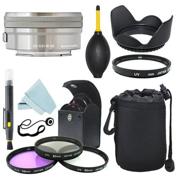 Sony E PZ 16-50mm f/3.5-5.6 OSS Lens Silver   Filter Kit   Accessory kit
