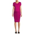 thumbnail image 2 of Time And Tru Women's Solid Maternity Dress with Ruched Sides, 2 of 6