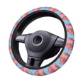 thumbnail image 6 of Lsque Pastel Pink Beach Cafe Ultra Soft Car Steering Wheel Cover for Women, Standard 15 inch Size for Truck Van SUV Auto, 6 of 8