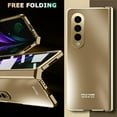thumbnail image 6 of Compatible Champagne Gold Samsung Z Fold 4 Case with Hinge Protection & Electroplating Texture,Luxury Slim Hinge Protective Screen Protector Case for Galaxy Fold 4 Case,Samsung Z Fold 4 5g Case, 6 of 14