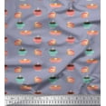 thumbnail image 1 of Soimoi Crepe Silk Fabric Cake Slice & Coffee Beverages Printed Craft Fabric by The Yard 42 Inch Wide, 1 of 1
