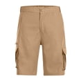 thumbnail image 4 of Blczomt Mens Shorts,Men Casual Solid Knee Length Cargo Pants with Pocket Straight Button Zipper Shorts, 4 of 6