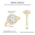 thumbnail image 5 of Rosec Jewels Flower Engagement Ring - Lab Created Diamond Halo Ring - EF-VS Quality Certified, 14K Yellow Gold, US 4.00, 5 of 8