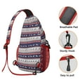 thumbnail image 3 of Sling Backpack,Dark Blue Christmas Reindeer and Donkey Pattern Sling Bag with Water Bottle Holder,Waterproof Sling Bag for Men/Women with Headphone Jack for Hiking,Travel, 3 of 6