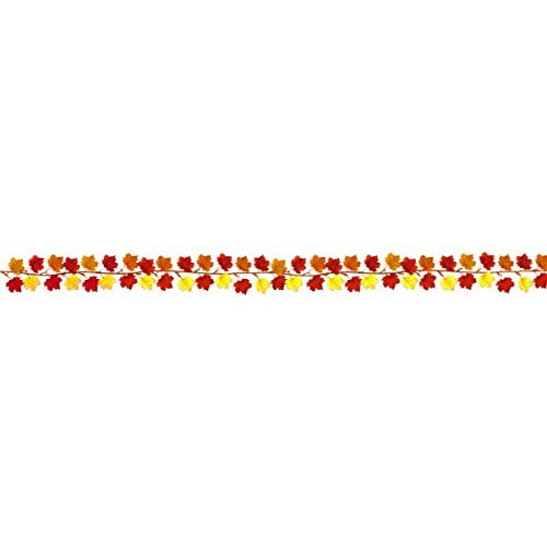 Welcome Fall Thanksgiving Party Autumn Leaves Mini Garland Decoration, 5'