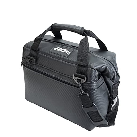AO Coolers Carbon Soft Cooler with High-Density Insulation, Black, 12-Can