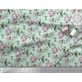 thumbnail image 2 of Soimoi Moss Georgette Fabric Hummingbird,Leaves & Rose Floral Decor Fabric Printed Yard 42 Inch Wide, 2 of 3