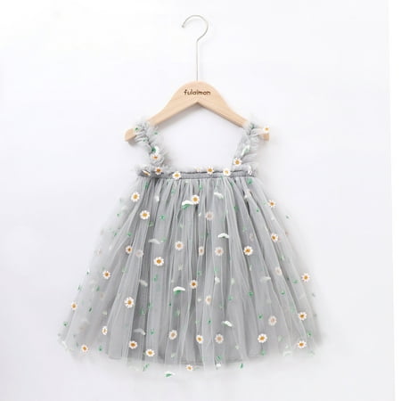 

Herrnalise Toddler Baby Girls Sleeveless Sunflower Suspender Tulle Princess Dress