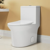 Aukfa T029-WT Elongated One Piece Toilet, Dual Flush 1.1/1.6 GPF Toilet for Bathroom, 12" Rough-In