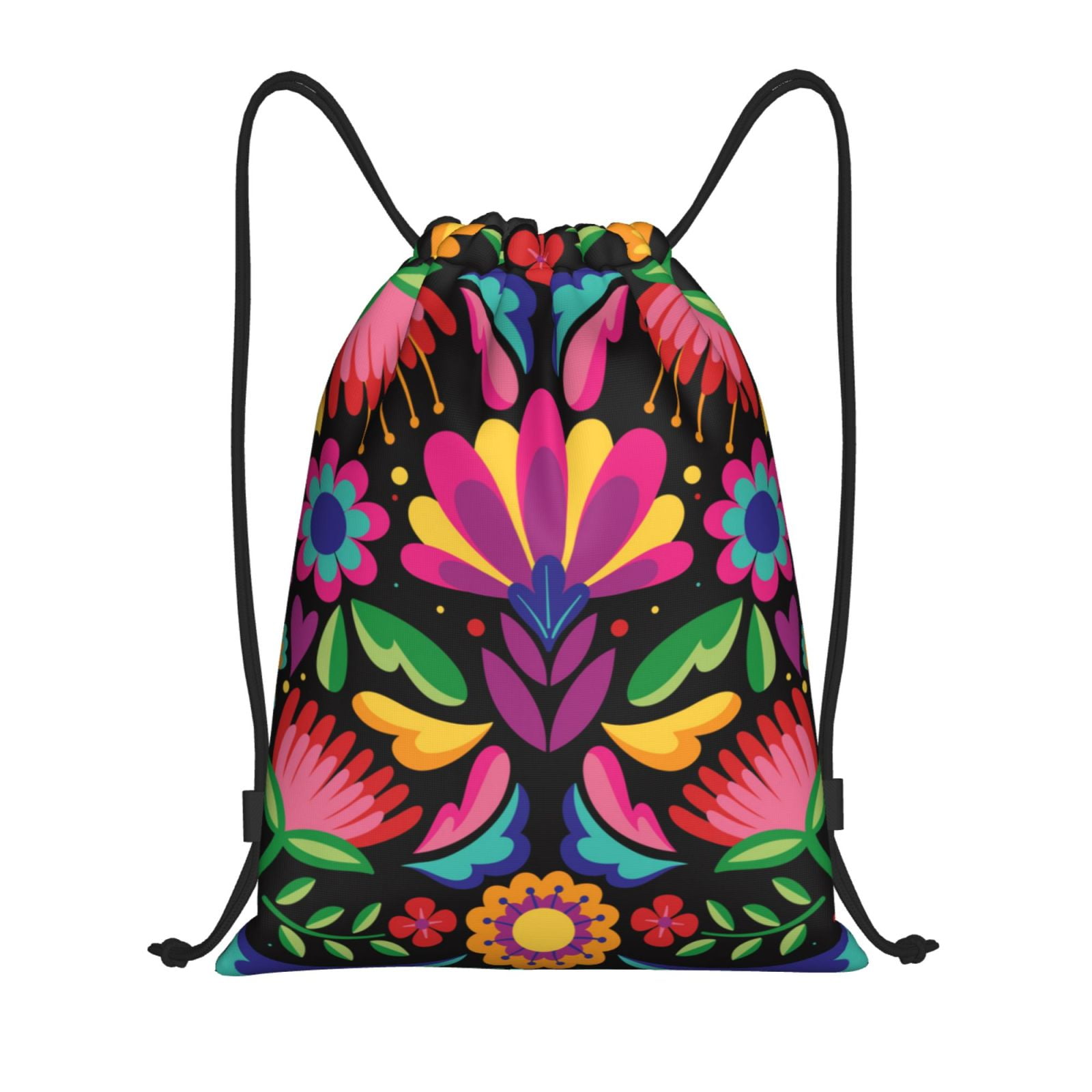 Sikiie Colorful Floral Embroidery Mexican Print Drawstring
