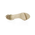 thumbnail image 4 of BLISSFUL STEP Women's Shoes Open Toe Mid Block Heel Ankle Strap Faux Suede Sandals Beige 6, 4 of 8