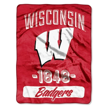 Wisconsin Badgers 46x60 Varsity Design Micro Raschel Plush Throw
