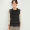 thumbnail image 1 of Terciopelo Mujer Cuello Redondo Cuello En V Ligero Jardín Correas Forro Abajo Chaqueta Chaleco Chaleco Tallas Grandes, 1 of 6