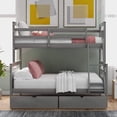 thumbnail image 4 of Harper & Bright Designs Solid Wood Twin Over Full Bunk Bed with Two Storage Drawer, Removable Ladder and Safety Guardrail, Convertible to 2 Separated beds, 4 of 7
