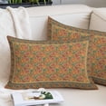 thumbnail image 2 of Brown Red Floral Boho Throw Pillow Covers, Vintage Ethnic Tribe Abstract Art Soft Breathable Pillow Cases with Invisible Zipper for Sleeping, Toddler Pillowcases for Couch Bed Sofa Chair 12x20 Inches, 2 of 9
