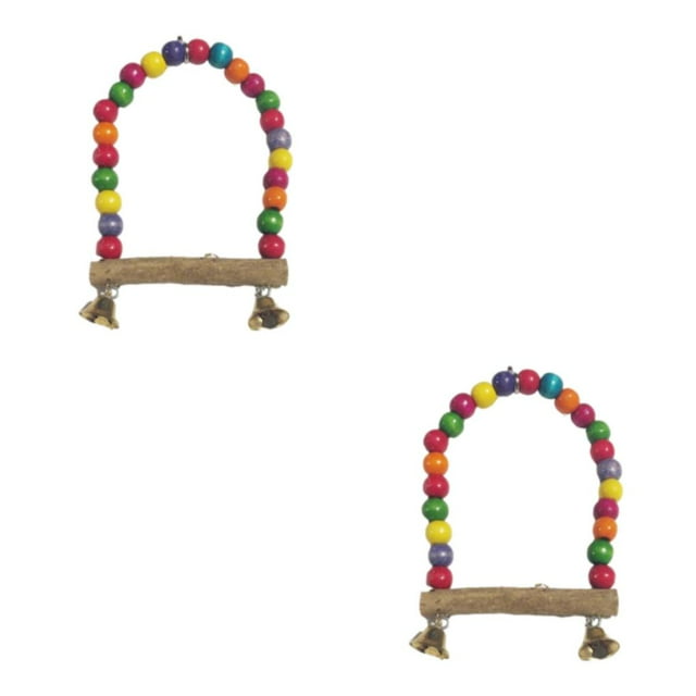 Youkk Compact And Easy To Carry Lovebird Budgie Cage Hanging Toy Bird Essentials Wood Wide Application 2Set