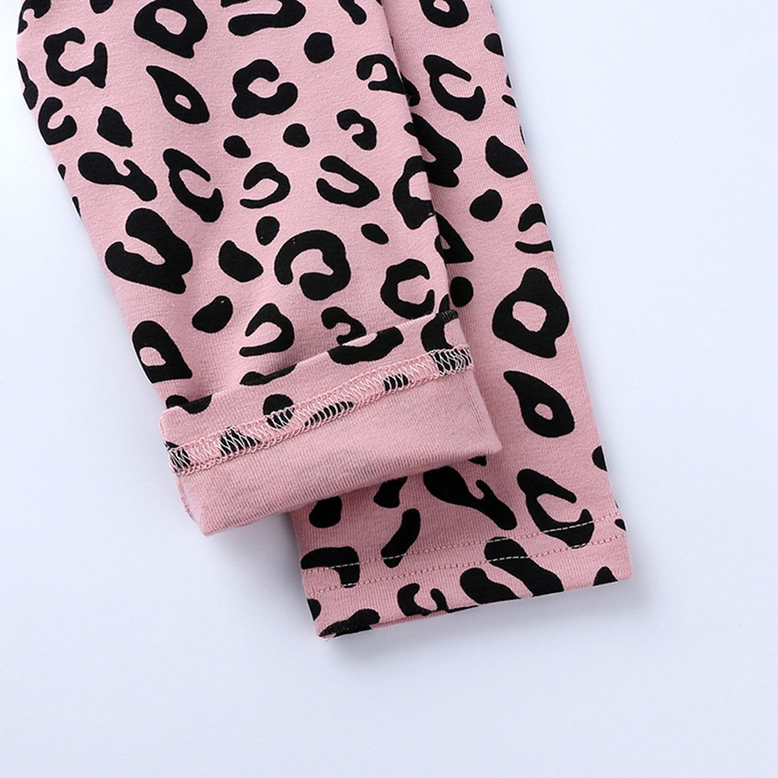 Ensemble Vêtement Bébé Fille – T-shirt Manches Longues Imprimé + Pantalon Léopard + Bandeau